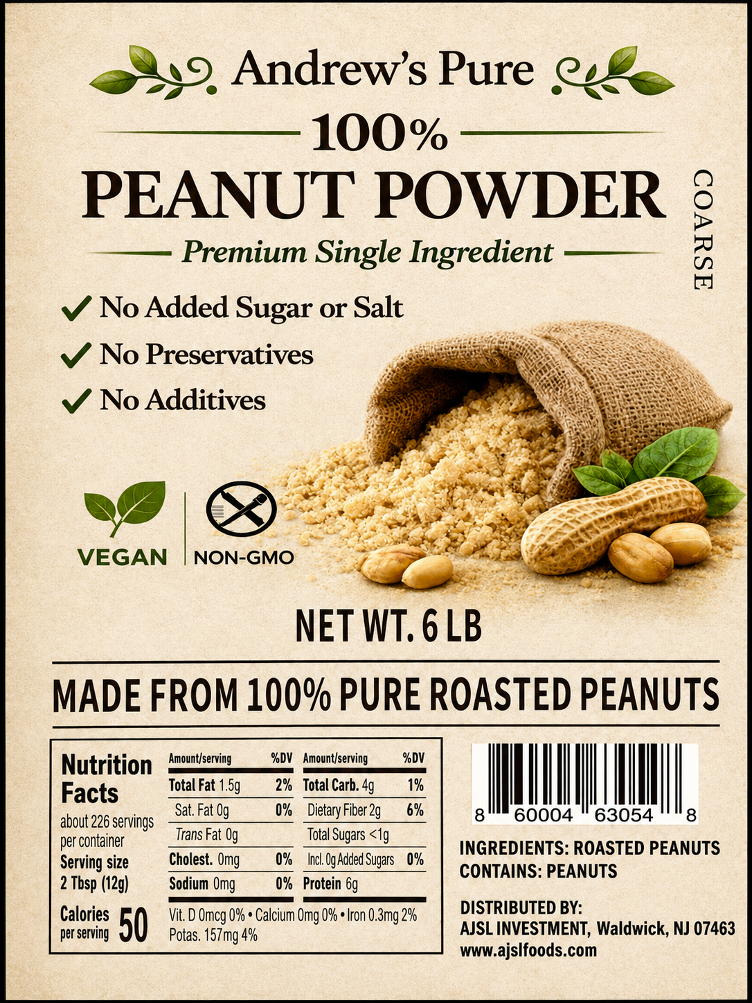 Coarse Powder Label
